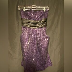 Speechless Purple Sequined Bow Dress